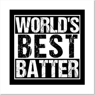 World's Best Batter Baseball Softball Novelty Bat T-Shirt Posters and Art